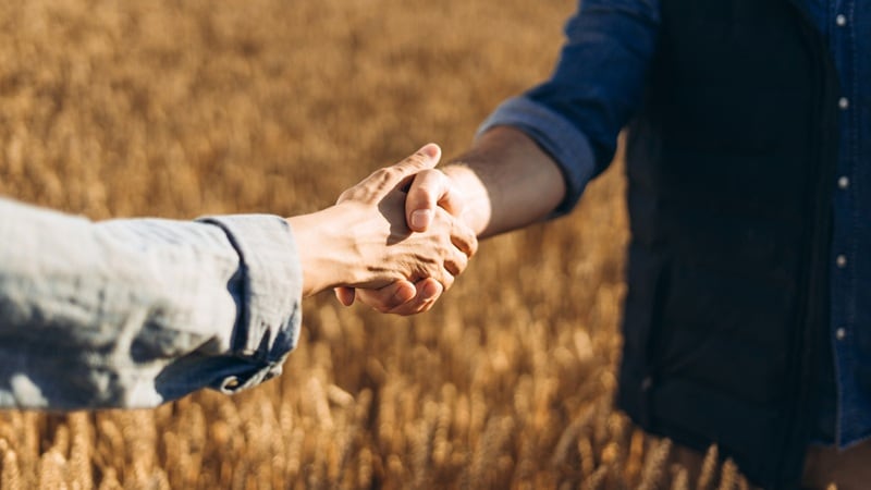 Farmers shaking hands