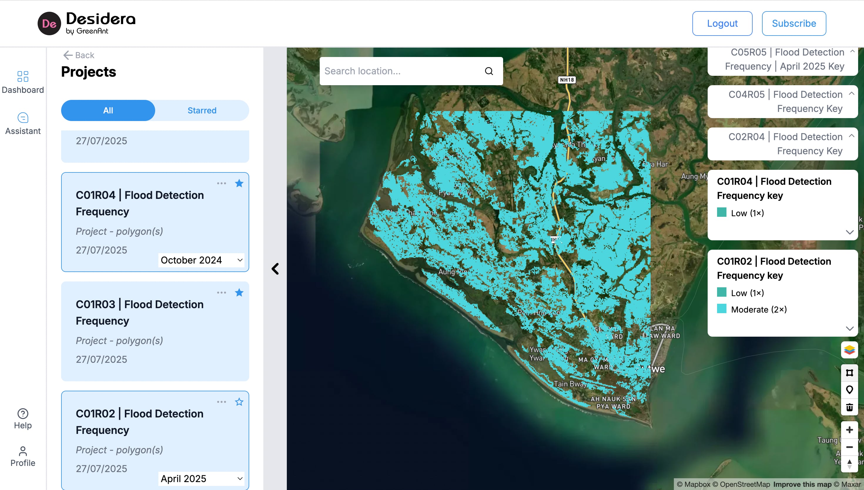 Desidera can detect the exact millimetre volume of rainfall that will trigger a flood in a given area.