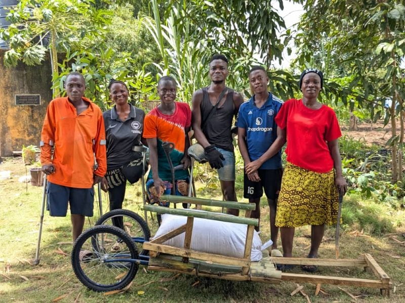 Sometimes agri‑tech is as simple – and as transformative – as a wheelbarrow redesigned for someone with a limb difference. Participants in Farming on Crutches’ regenerative agriculture programme test an adapted wheelbarrow designed by and for amputee farmers.