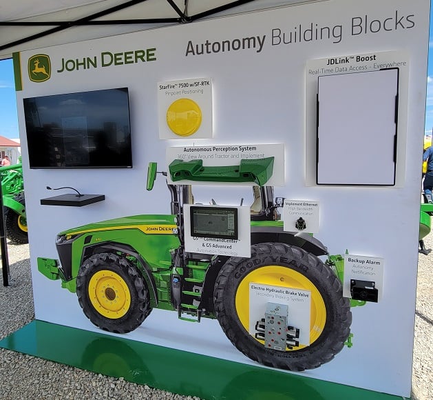 John Deere displayed a range of automation products at the 2025 Farm Progress Show.