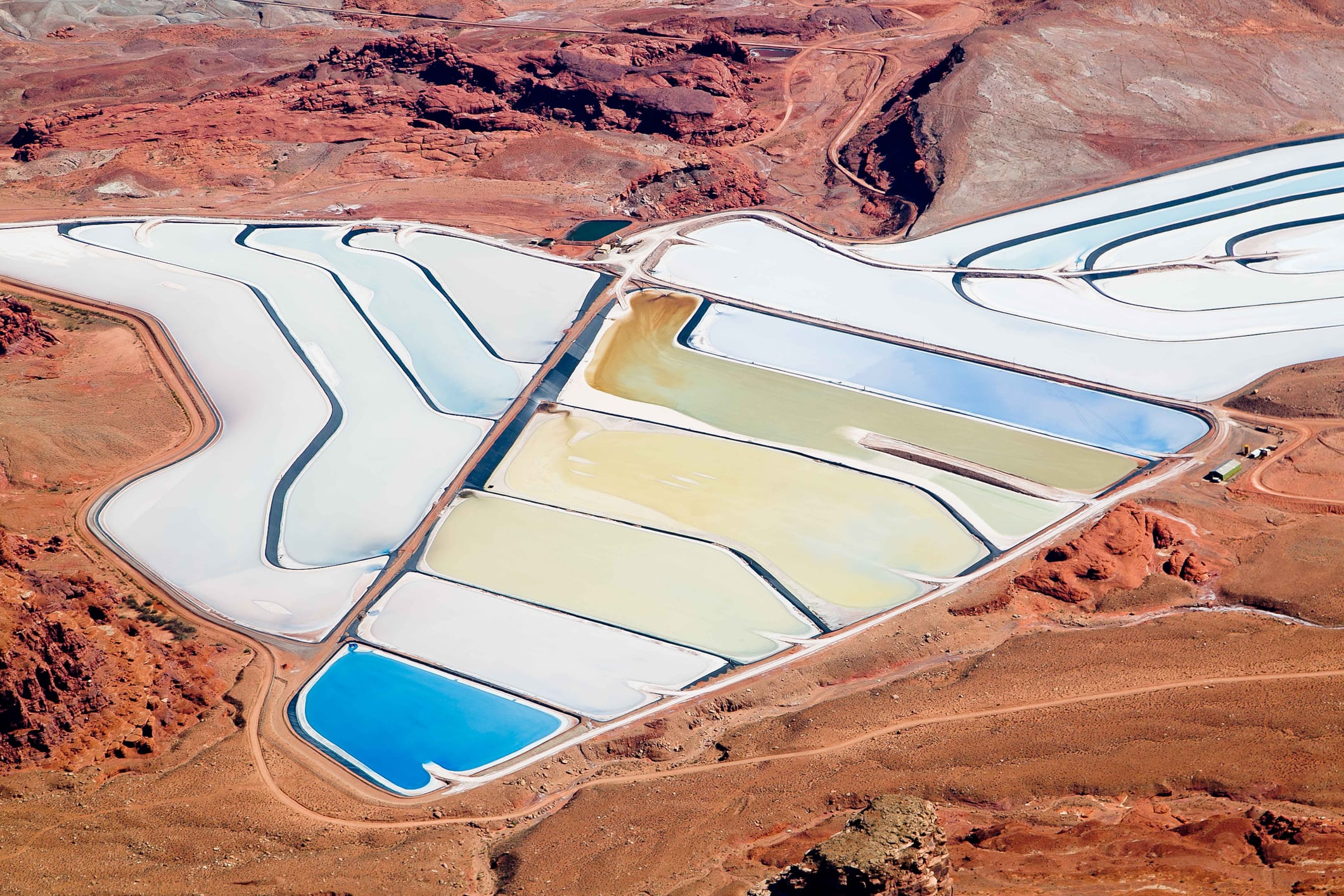 A potash mineral salt pond in Utah. Investors are seeking out new fertiliser supply sources as geopolitical shocks raise prices.