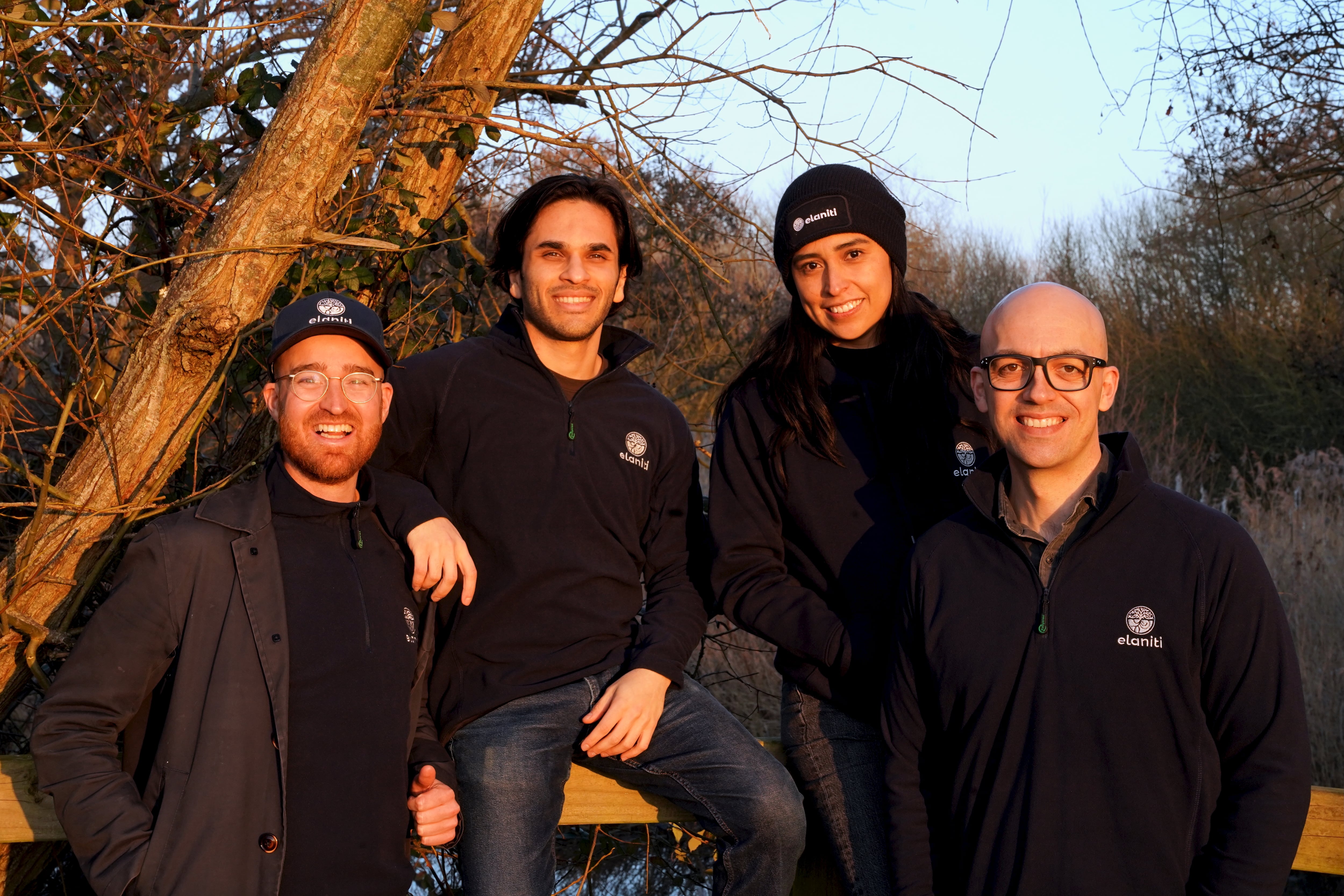 Elaniti’s team (L-R) Brendan Hamill (COO), Utkarsh Vaidya (CTO), Natali Hernandez Becerra (Head of Bioinformatics), Scott Jarrett (CEO)
