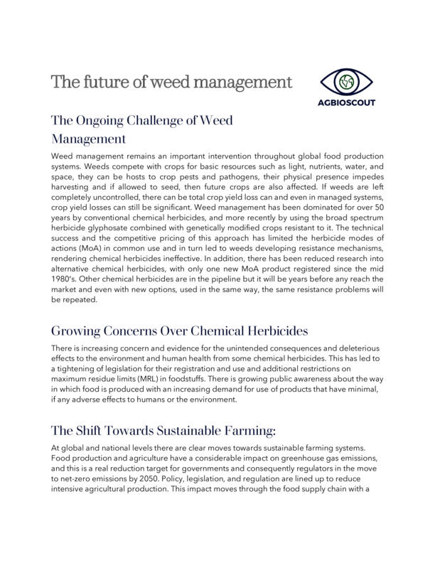 The future of weed management with a focus on bioherbicides 